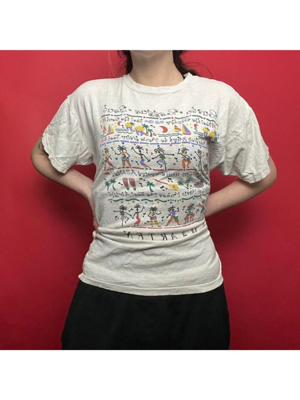 White Rasta tee 🤍💚 - Picture 2 of 4